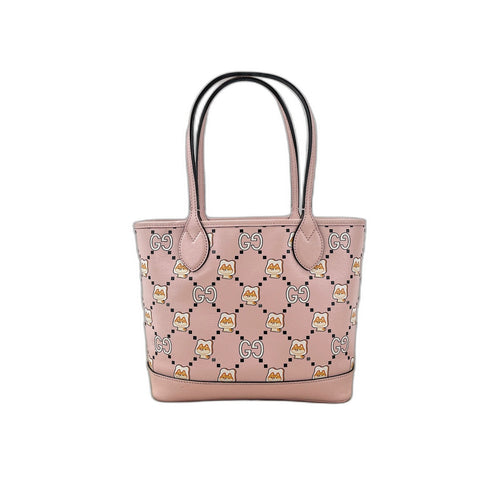 GUCCI GG Animal Tote Tote Bag leather pink WS33379