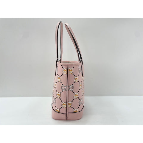 GUCCI GG Animal Tote Tote Bag leather pink WS33379