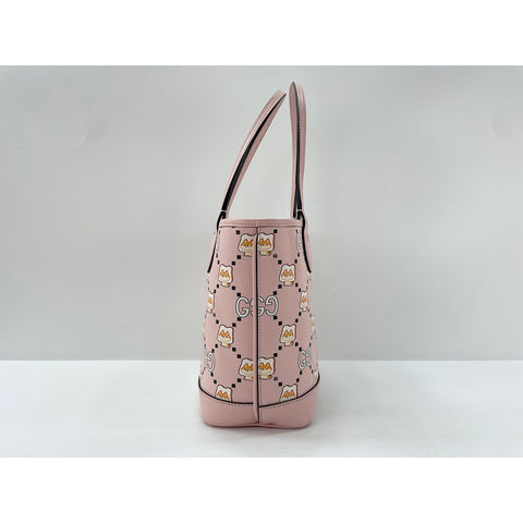 GUCCI GG Animal Tote Tote Bag leather pink WS33379
