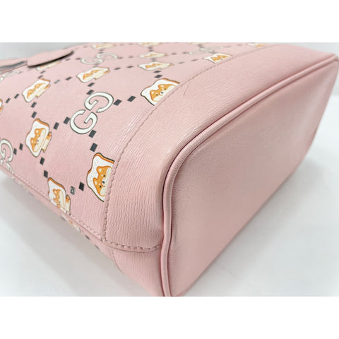 GUCCI GG Animal Tote Tote Bag leather pink WS33379