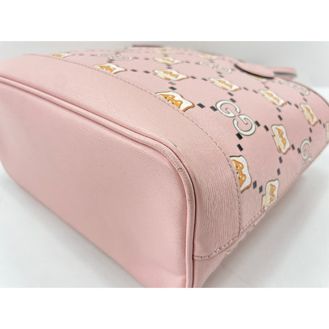 GUCCI GG Animal Tote Tote Bag leather pink WS33379