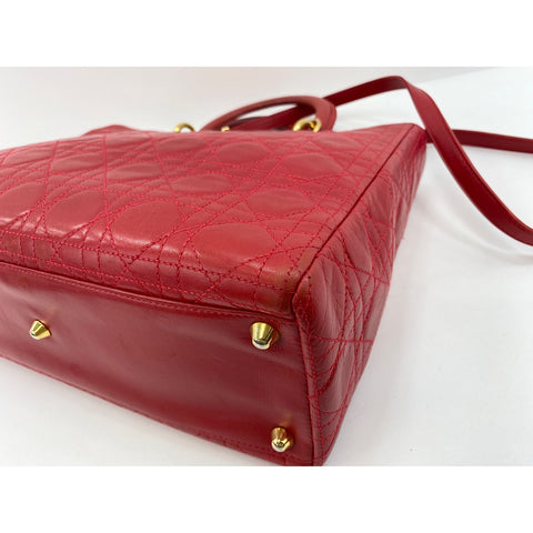 Christian Dior Lady Christian Dior Handbag leather Red WS33380