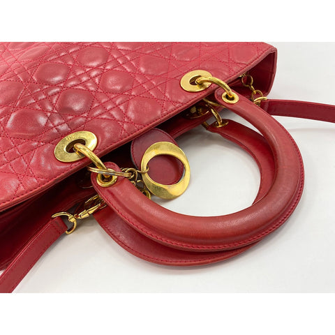 Christian Dior Lady Christian Dior Handbag leather Red WS33380