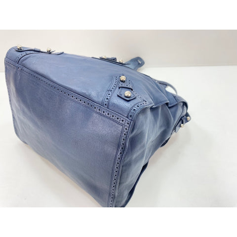 BALENCIAGA River City Papers Shoulder Bag leather Navy WS33383
