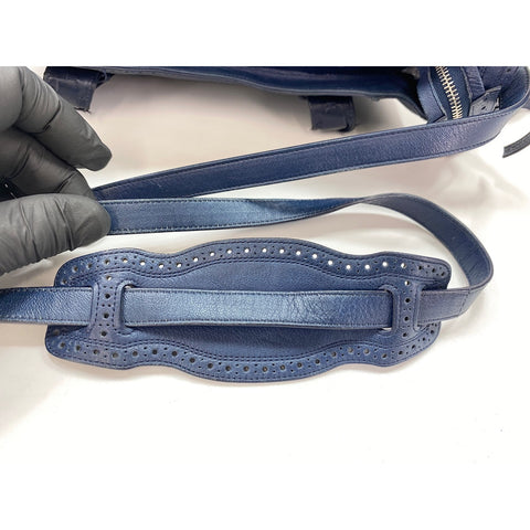 BALENCIAGA River City Papers Shoulder Bag leather Navy WS33383