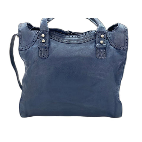 BALENCIAGA River City Papers Shoulder Bag leather Navy WS33383
