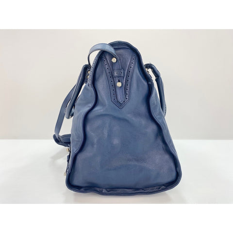 BALENCIAGA River City Papers Shoulder Bag leather Navy WS33383