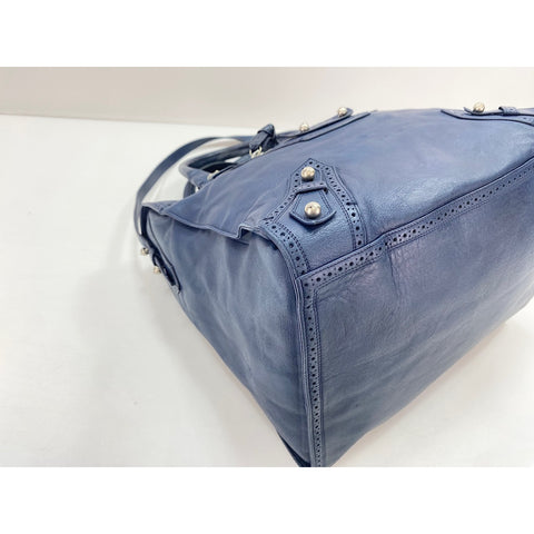 BALENCIAGA River City Papers Shoulder Bag leather Navy WS33383