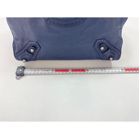 BALENCIAGA River City Papers Shoulder Bag leather Navy WS33383