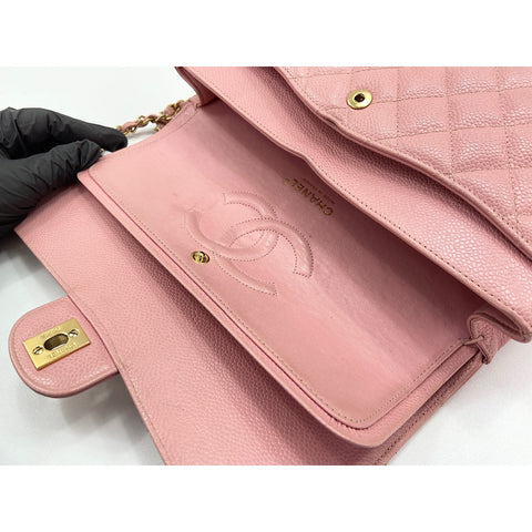 CHANEL Mattasse double flap Shoulder Bag pink WS33386