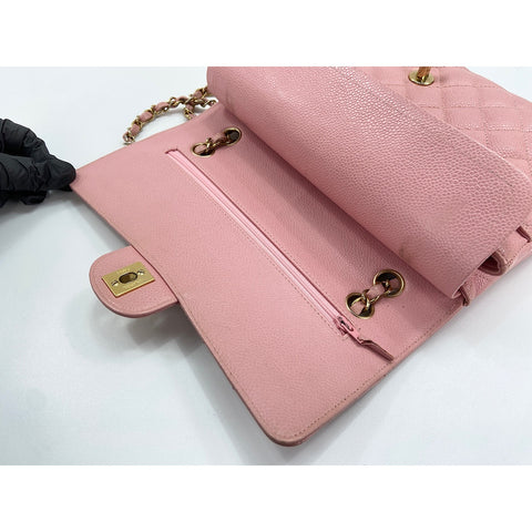 CHANEL Mattasse double flap Shoulder Bag pink WS33386
