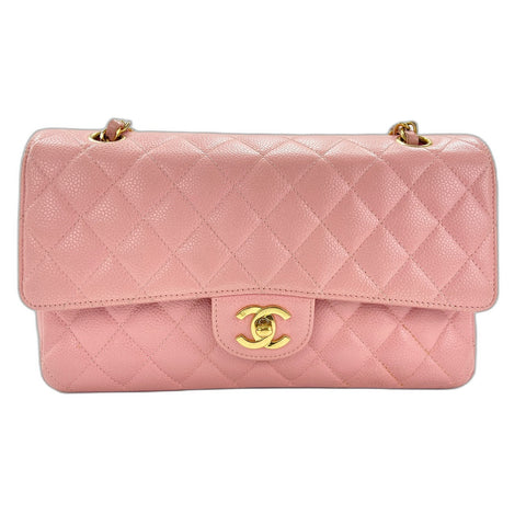 CHANEL Mattasse double flap Shoulder Bag pink WS33386