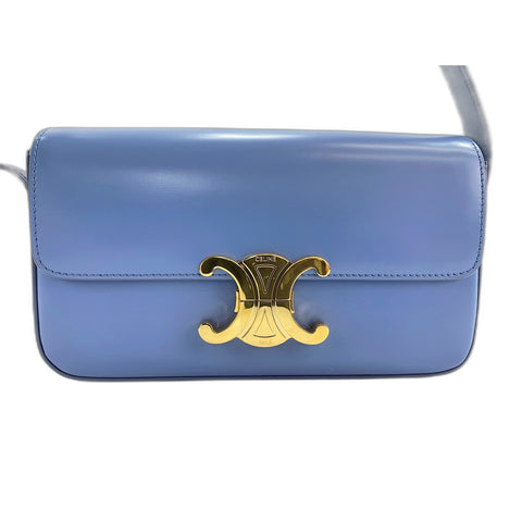 CELINE Teen Triomphe Shoulder Bag leather blue WS33391