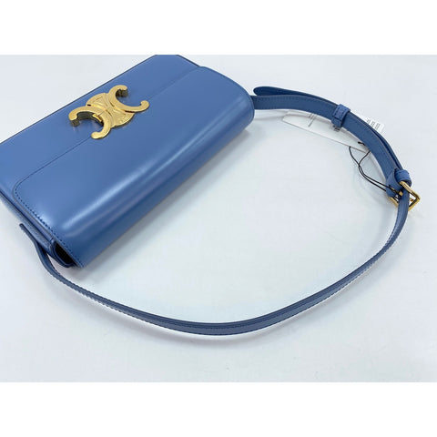 CELINE Teen Triomphe Shoulder Bag leather blue WS33391