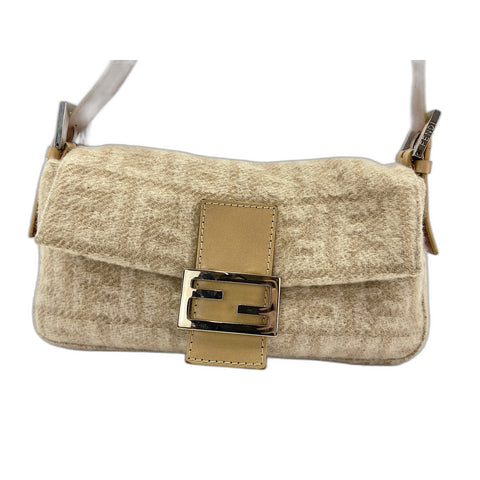 FENDI Mamma bucket Handbag cotton beige WS33402