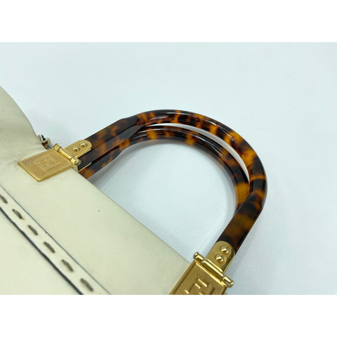 FENDI Sunshine shopper Handbag leather white WS33407