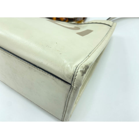 FENDI Sunshine shopper Handbag leather white WS33407
