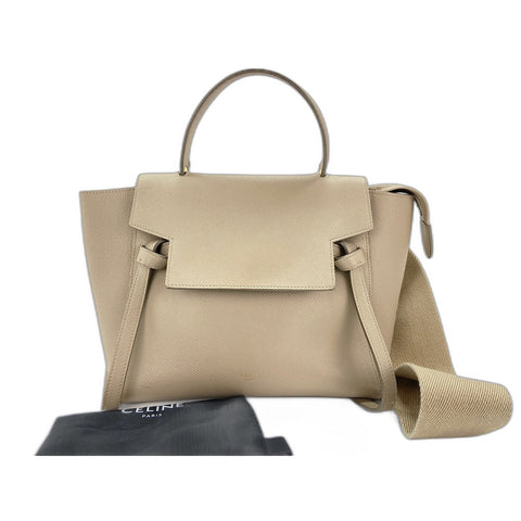 CELINE Belt bag Handbag leather beige WS33408