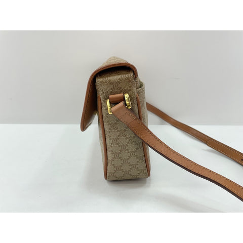 CELINE Shoulder Bag PVC beige WS33409