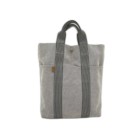 HERMES New Fool Toe Kabas Tote Bag canvas gray WS33416