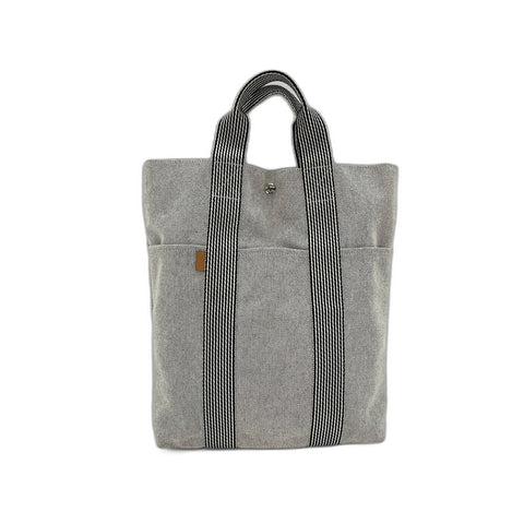 HERMES New Fool Toe Kabas Tote Bag canvas gray WS33416