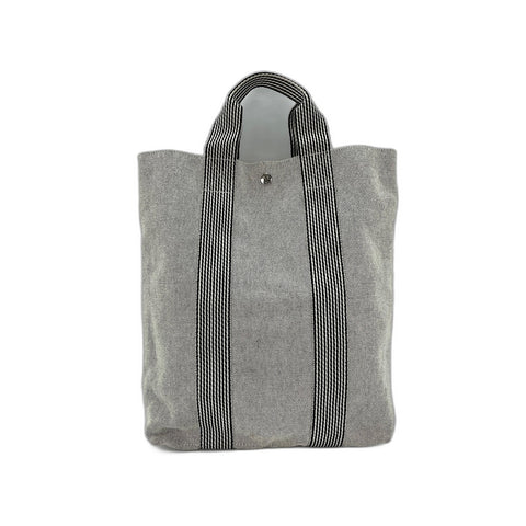 HERMES New Fool Toe Kabas Tote Bag canvas gray WS33416