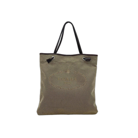 PRADA Tote Bag canvas Brown WS33418