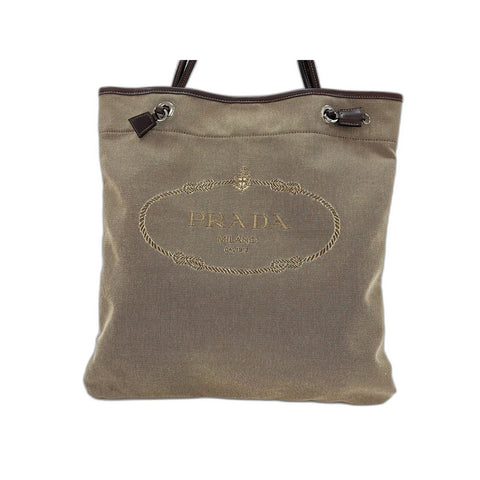 PRADA Tote Bag canvas Brown WS33418