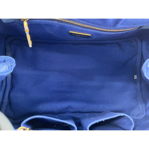 PRADA Canapa Handbag canvas blue WS33420