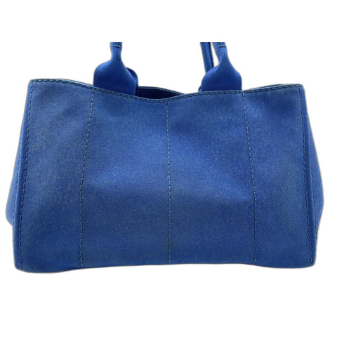 PRADA Canapa Handbag canvas blue WS33420