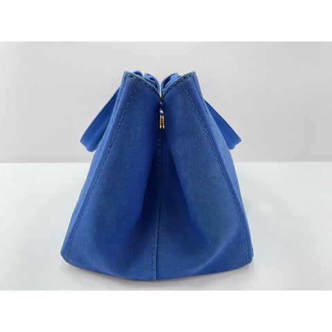 PRADA Canapa Handbag canvas blue WS33420
