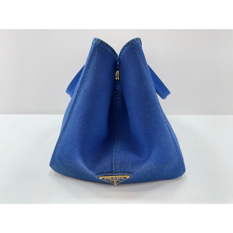 PRADA Canapa Handbag canvas blue WS33420