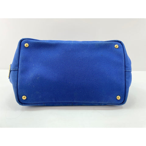PRADA Canapa Handbag canvas blue WS33420