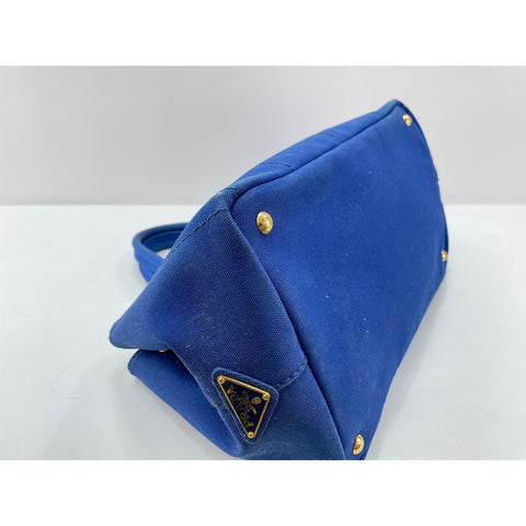 PRADA Canapa Handbag canvas blue WS33420