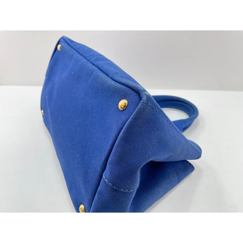 PRADA Canapa Handbag canvas blue WS33420