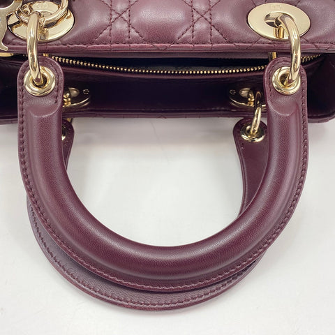 Christian Dior Lady Christian Dior 2WAY Handbag lambskin wine-red WS33439