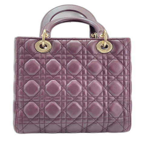 Christian Dior Lady Christian Dior 2WAY Handbag lambskin wine-red WS33439