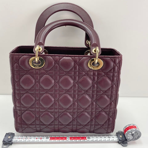 Christian Dior Lady Christian Dior 2WAY Handbag lambskin wine-red WS33439