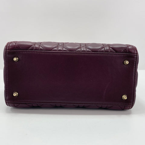 Christian Dior Lady Christian Dior 2WAY Handbag lambskin wine-red WS33439