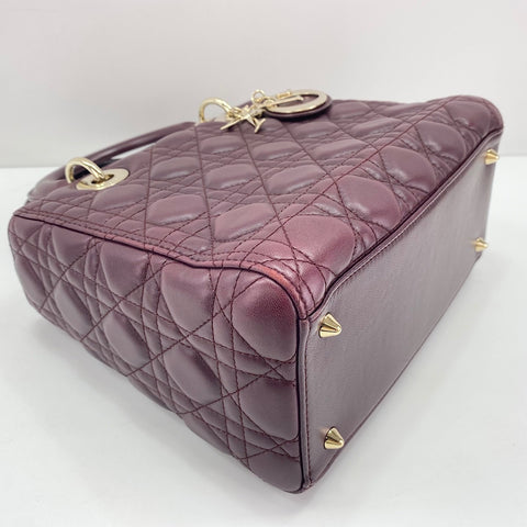 Christian Dior Lady Christian Dior 2WAY Handbag lambskin wine-red WS33439