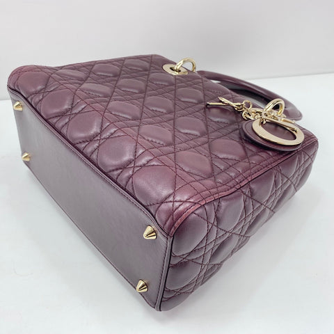Christian Dior Lady Christian Dior 2WAY Handbag lambskin wine-red WS33439