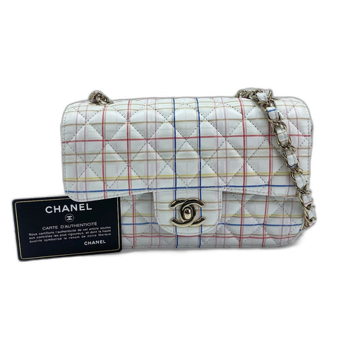 CHANEL Mini Flap 20 Shoulder Bag white WS33440