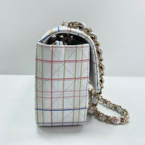 CHANEL Mini Flap 20 Shoulder Bag white WS33440