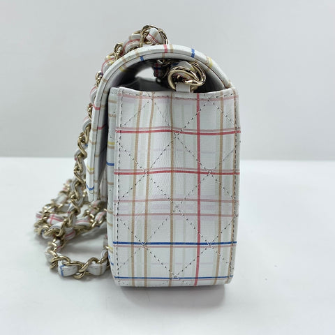 CHANEL Mini Flap 20 Shoulder Bag white WS33440