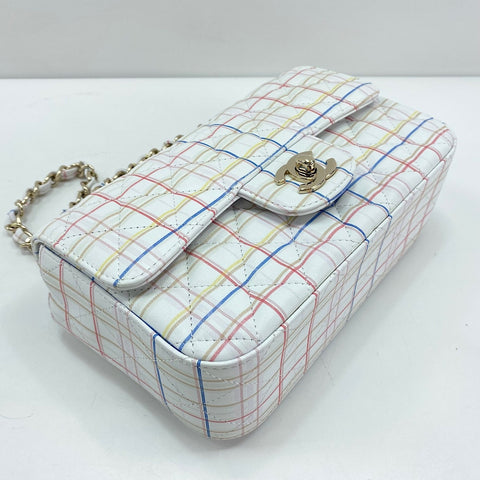 CHANEL Mini Flap 20 Shoulder Bag white WS33440