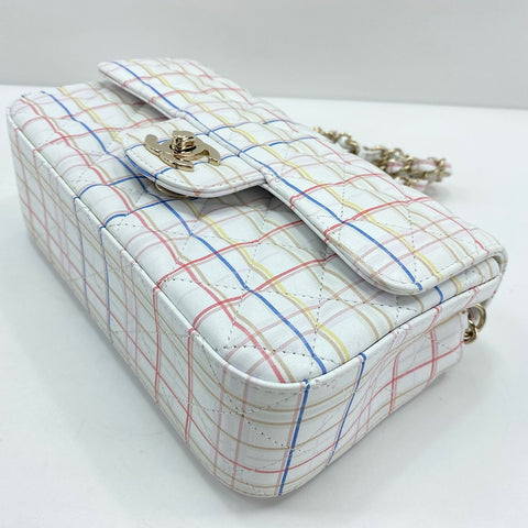 CHANEL Mini Flap 20 Shoulder Bag white WS33440