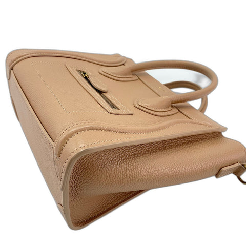 CELINE Luggage nano Handbag leather beige WS33444