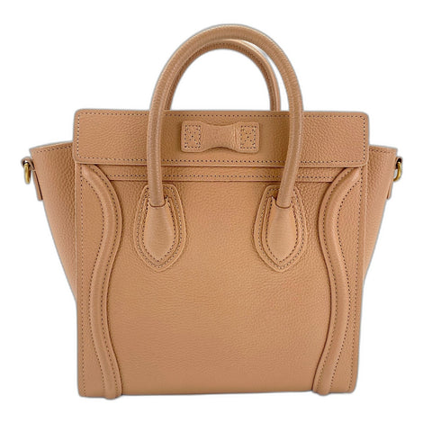 CELINE Luggage nano Handbag leather beige WS33444