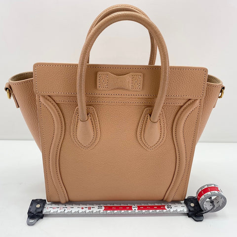 CELINE Luggage nano Handbag leather beige WS33444