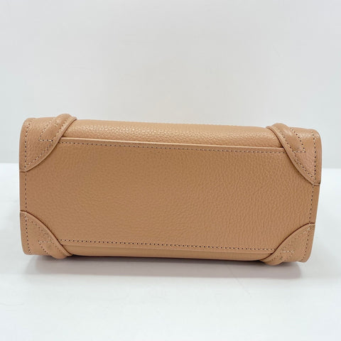 CELINE Luggage nano Handbag leather beige WS33444